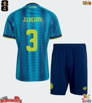 Colombia Jhon Lucumi #3 Replica Away Stadium Kit for Kids World Cup 2026 Short Sleeve (+ pants)